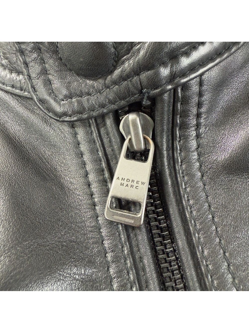 Andrew Marc Men's Size Medium 100% Black Soft Leather Jacket Full Zip AM8A1353 - Picture 13 of 16
